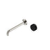 Nero Serenity Progressive Wall Basin Mixer 220mm Spout With Marquina Black Handle Brushed Nickel