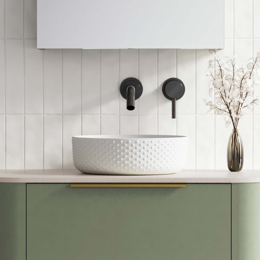 Allure Dimple Basin 360mm Matt White Bathroom Basin Timberline