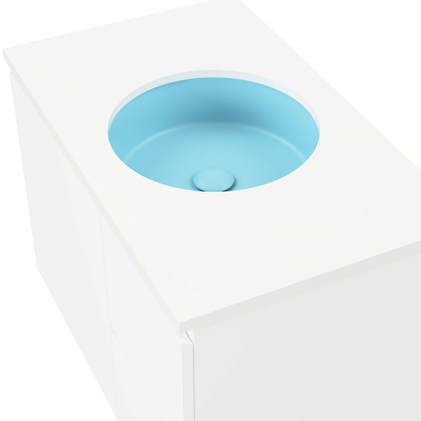 Allure Undermount Basin 360mm Matt Blue Bathroom Basin Timberline
