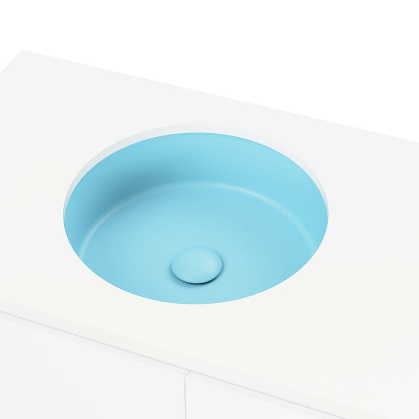 Allure Undermount Basin 360mm Matt Blue Bathroom Basin Timberline