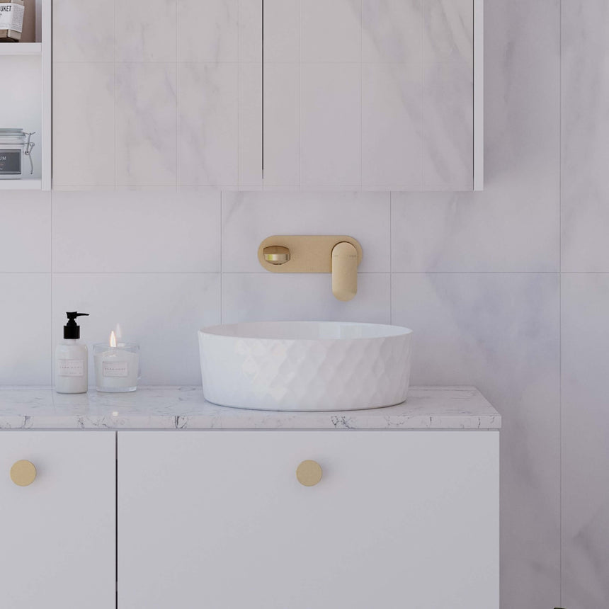 Diamond Basin 360mm Matt White Bathroom Basin Timberline