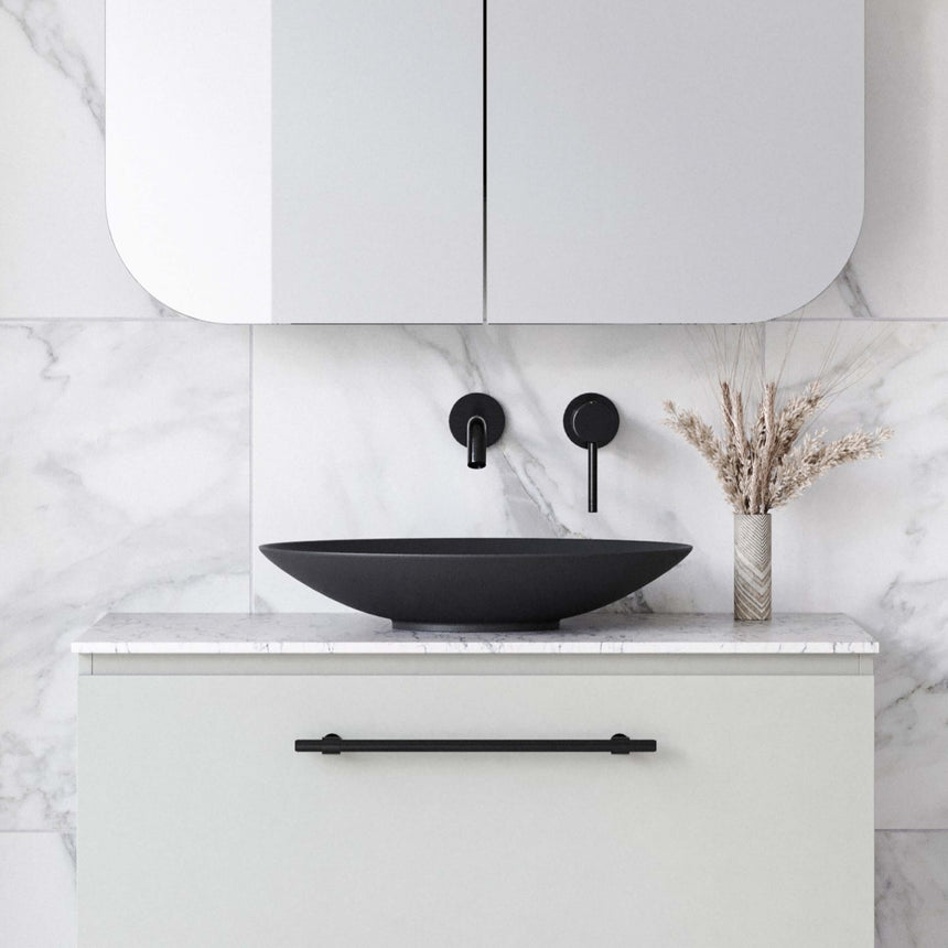 Feather Basin 510mm Matt Black Bathroom Basin Timberline
