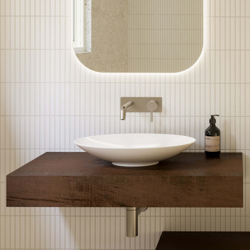 Feather Basin 510mm Matt White Bathroom Basin Timberline