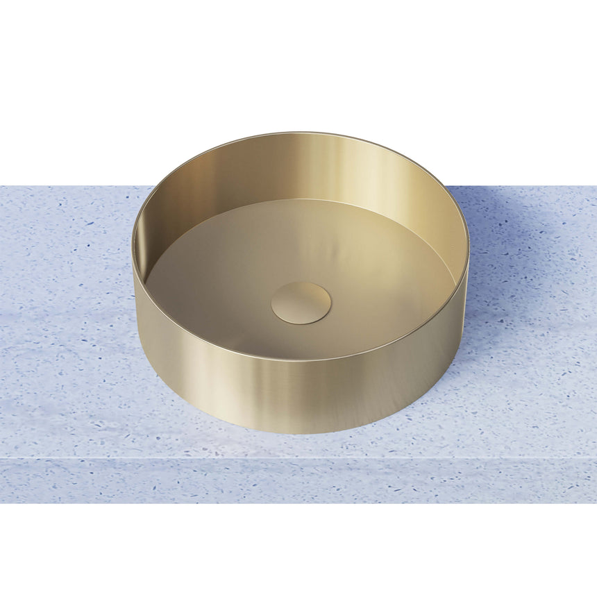 Luxe Basin 360mm Brushed Gold Bathroom Basin Timberline