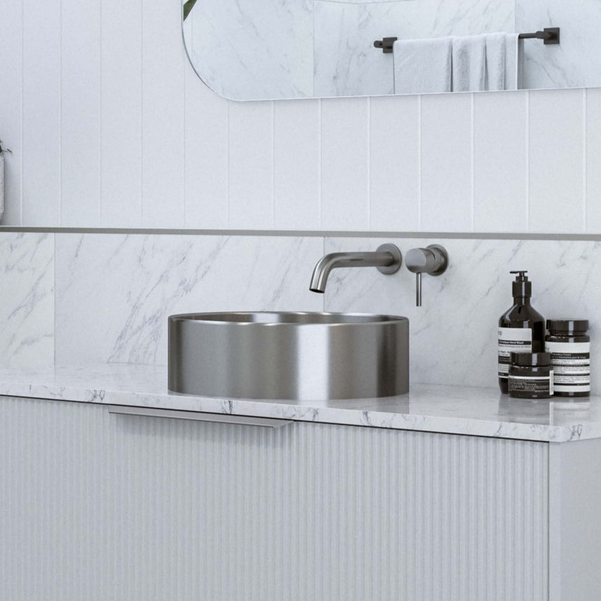 Luxe Basin 360mm Brushed Nickel Bathroom Basin Timberline