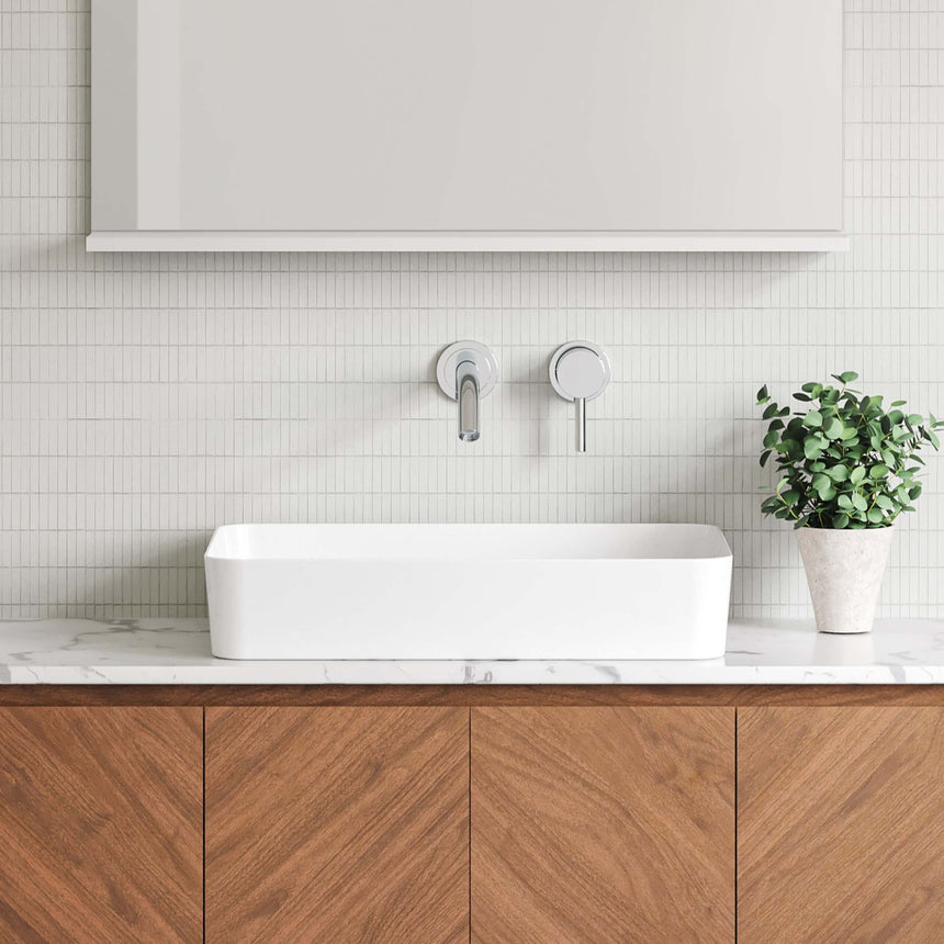 Quill Basin 600mm Gloss White Bathroom Basin Timberline