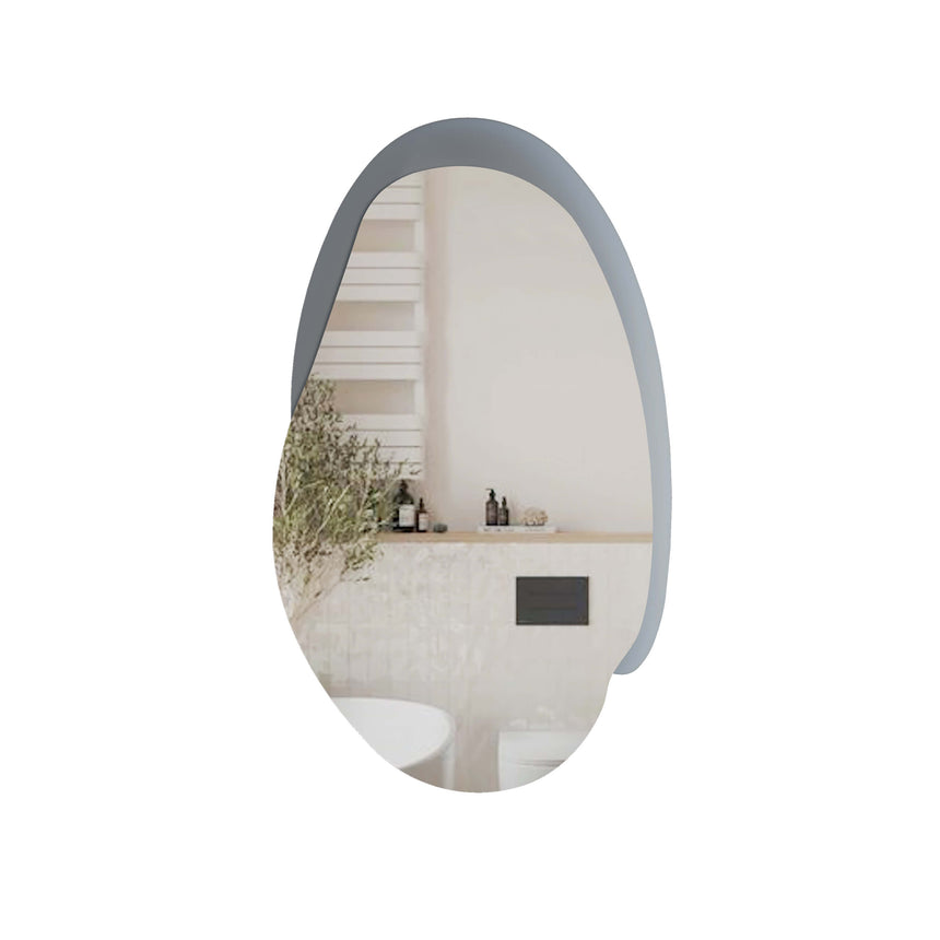 Aulic Evanston LED Mirror 530mm with Matte Grey Acrylic Edge LED Frameless Mirror Aulic
