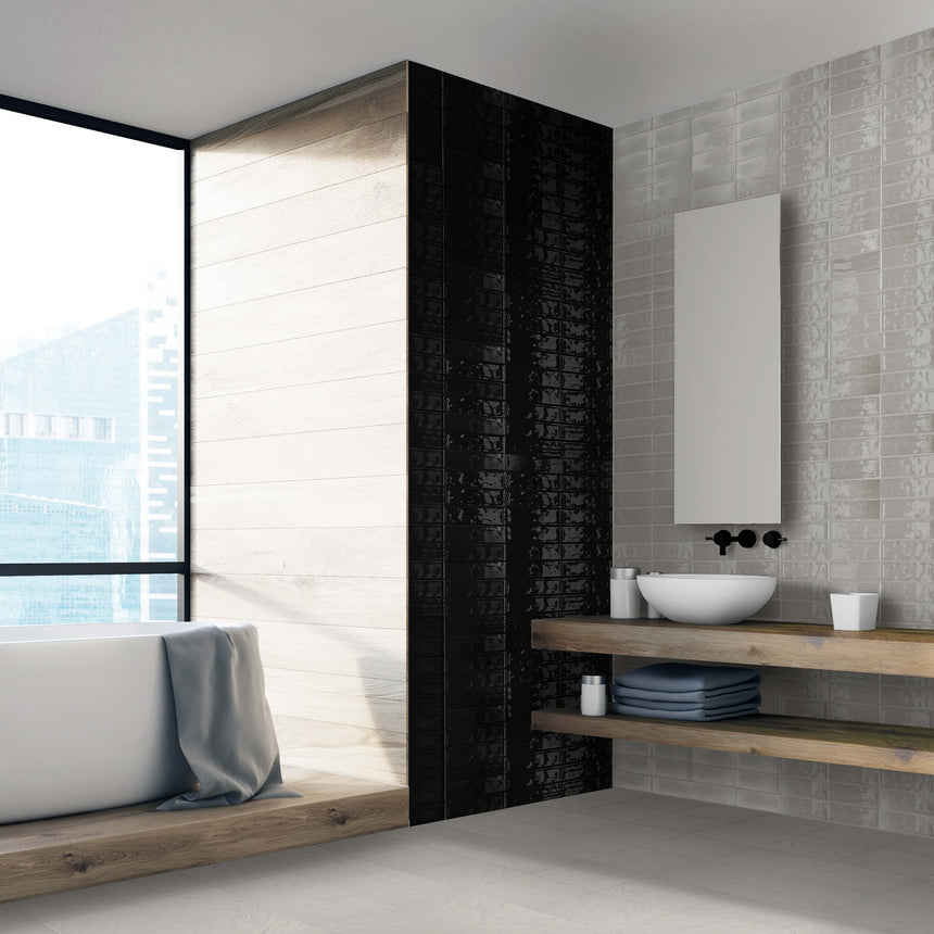 Flash 250x60 Matt Black Subway Tilemall