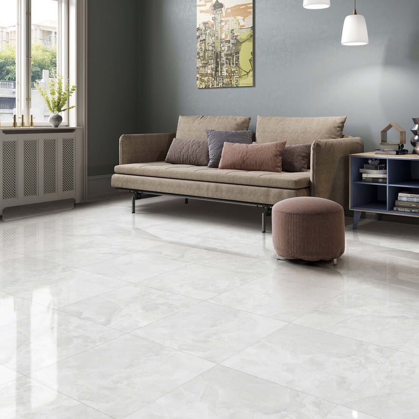 Onyx 600x600 Polished Ice Marble Look Tiles Tilemall
