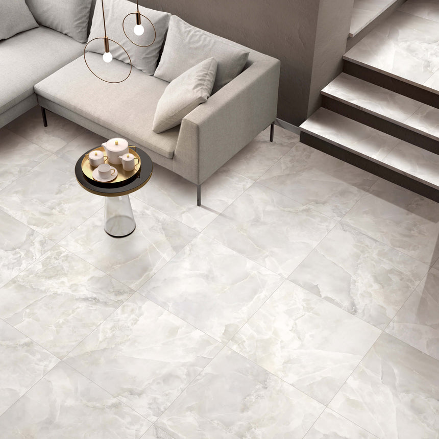Onyx 600x600 Polished Citrine Marble Look Tiles Tilemall