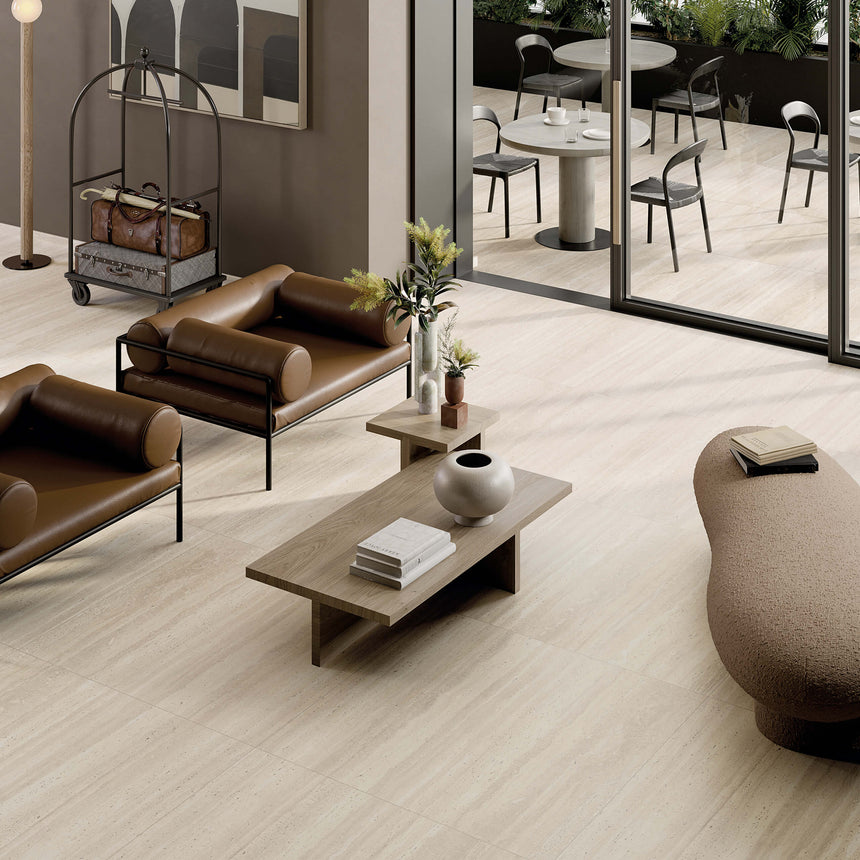 Sensi Roma 1200x1200 Antique Ivory Travertine Look Tiles Tilemall