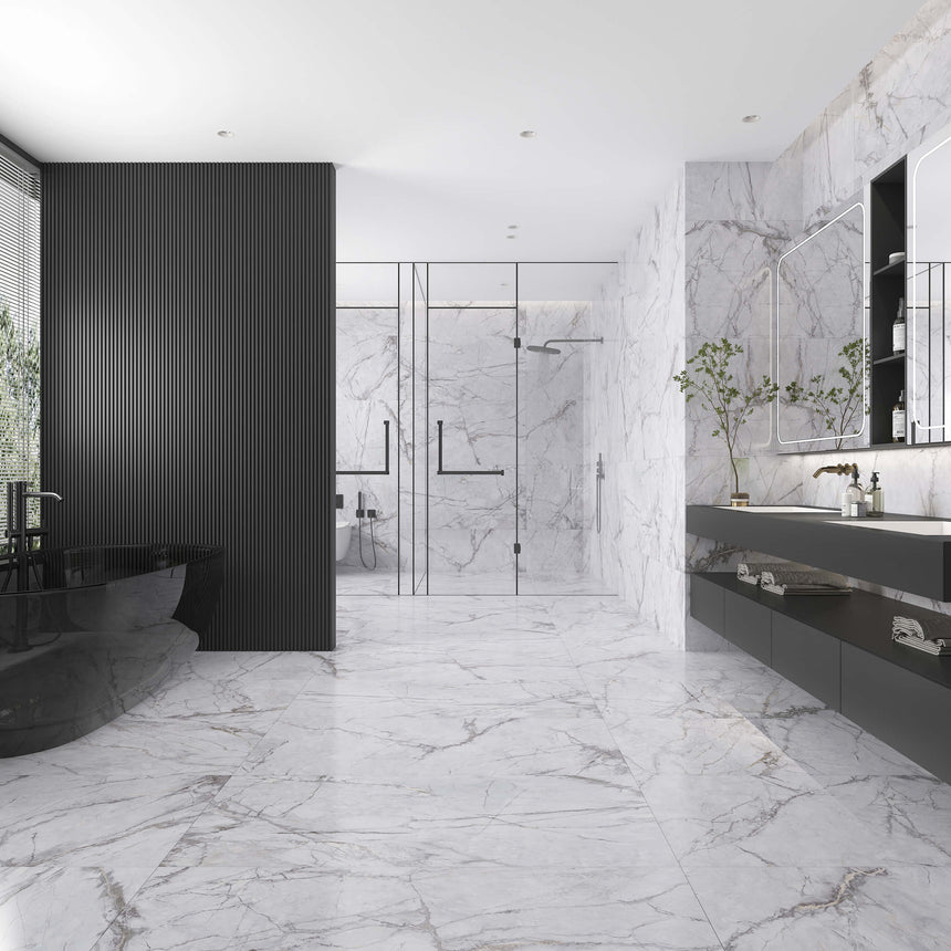 Elite Marble 600x600 Matt Invisible Grigio Marble Look Tiles Tilemall