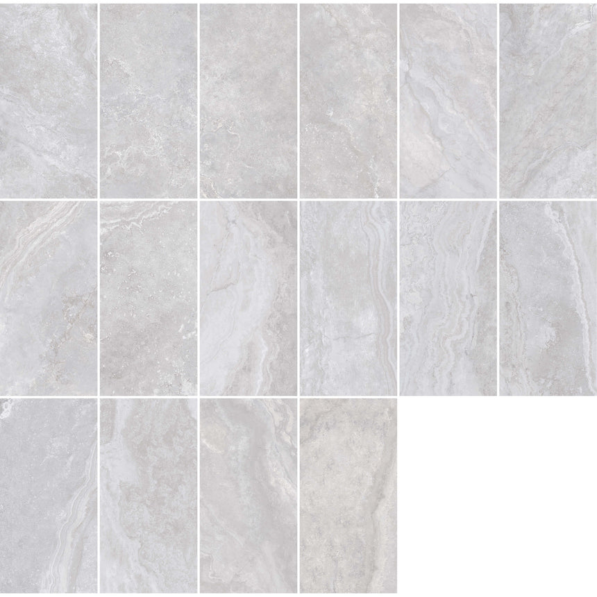 3D Crafted 1200x600 Natural Travertine Silver Concrete Look Tiles Tilemall