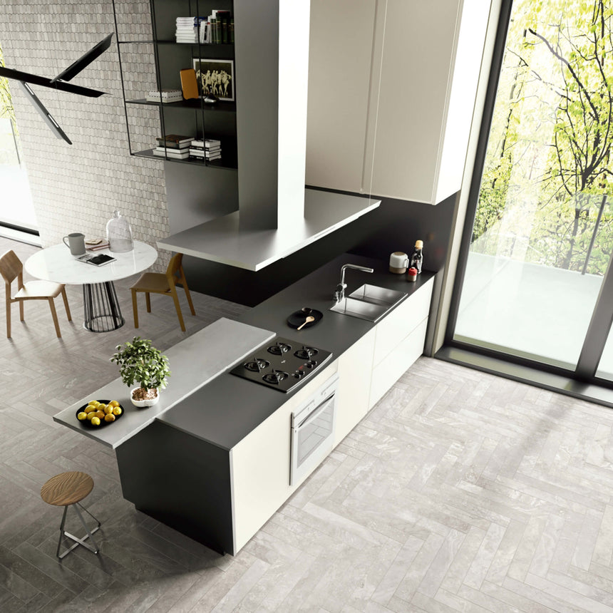 3D Crafted 1200x600 Natural Travertine Silver Concrete Look Tiles Tilemall