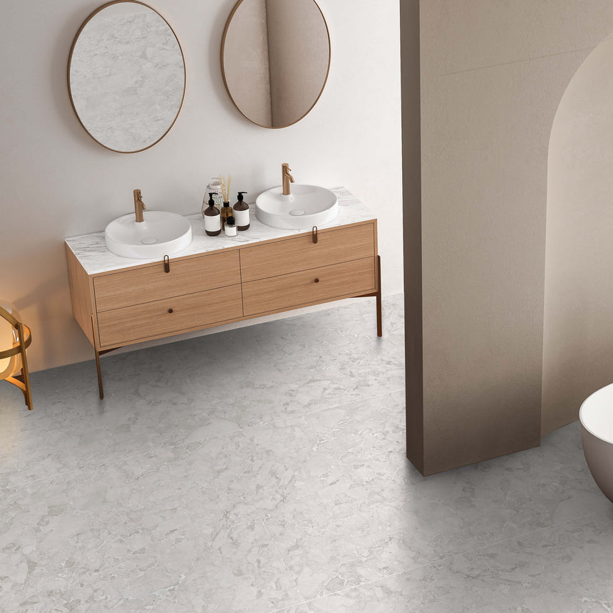 Cloudbay 1200x600 Natural Gris Terrazzo Look Tiles Tilemall