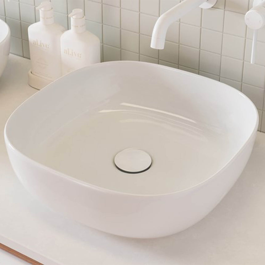 ADP Glam Square Above Counter Basin Gloss White Bathroom Basin ADP