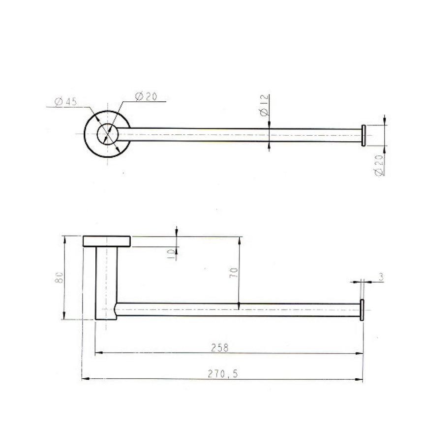 ADP Bloom Hand Towel Rail Brushed Nickel Bathroom Accessories ADP