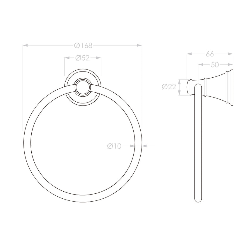 ADP Eternal Hand Towel Ring Matte Black Bathroom Accessories ADP