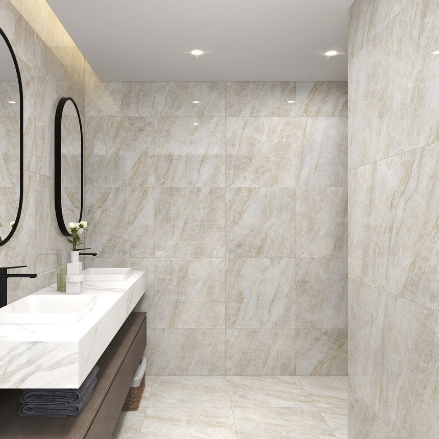 Euromarmo 600x600 Polished Taj Mahal Stoe Look Tiles Tilemall