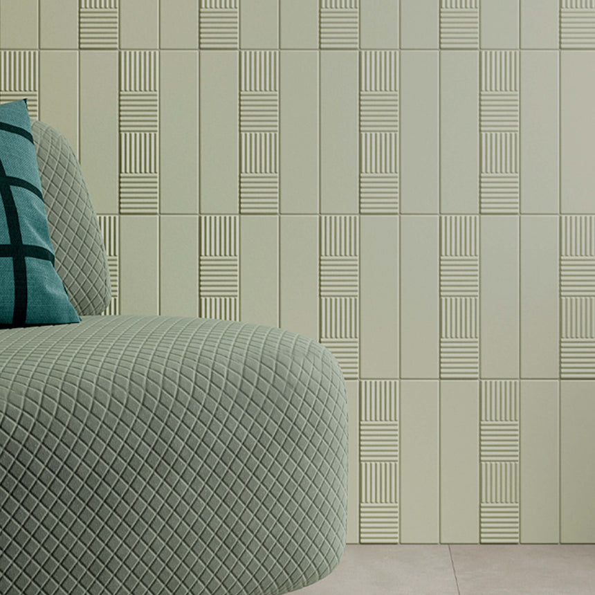 Vlme 60x250 3D Bamboo Matt Sage Subway Tilemall