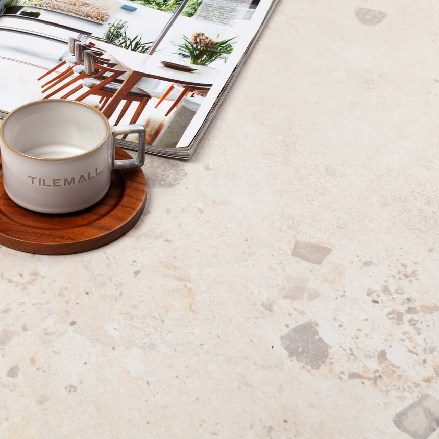 Rockies 600x600 Surface Tec Flora White Terrazzo Look Tiles Tilemall