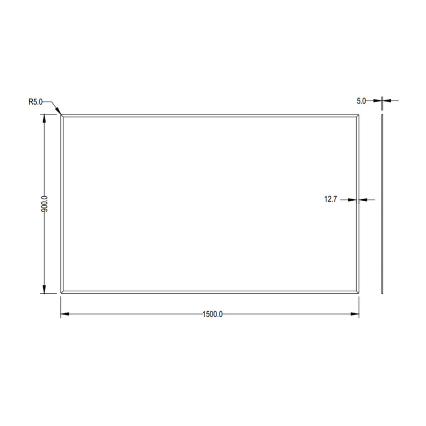Recta Bevel Edge Plain Mirror 1500x900mm Frameless Mirror Lukka Bathware