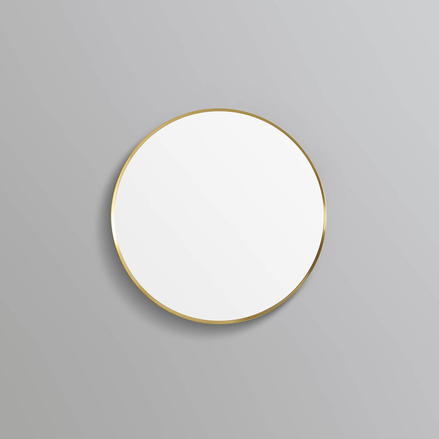 Orbis Framed Mirror 600mm Brushed Gold Framed Mirror Lukka Bathware Default Title