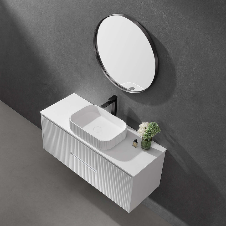 Orbis Framed Mirror 600mm Gun Metal Framed Mirror Lukka Bathware