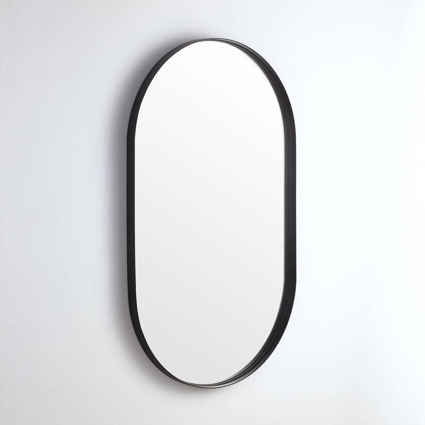 Elips Framed Mirror 450x900mm Matte Black Framed Mirror Lukka Bathware
