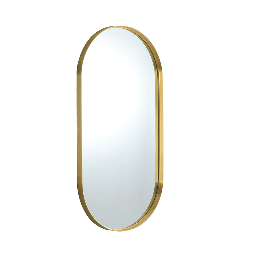 Elips Framed Mirror 450x900mm Brushed Gold Framed Mirror Lukka Bathware