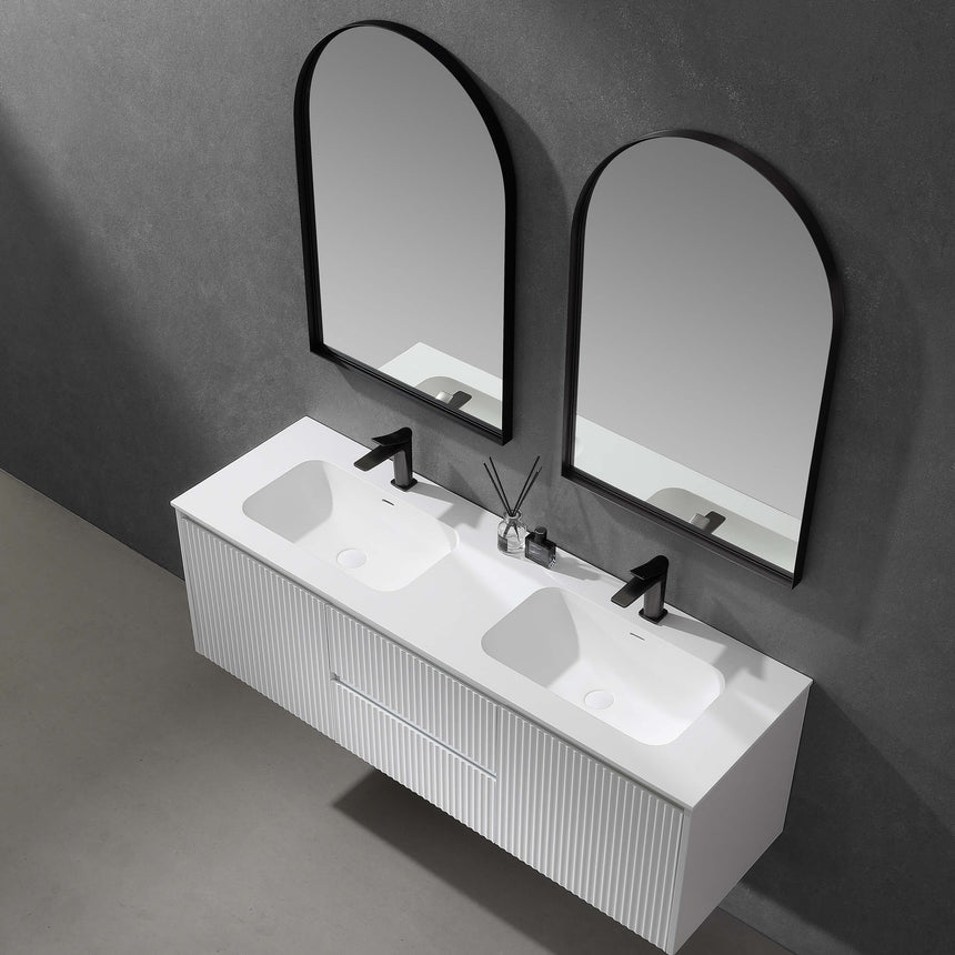 Arco Framed Mirror 600x900mm Matte Black Framed Mirror Lukka Bathware