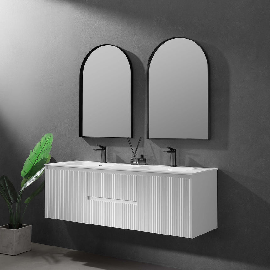 Arco Framed Mirror 600x900mm Matte Black Framed Mirror Lukka Bathware