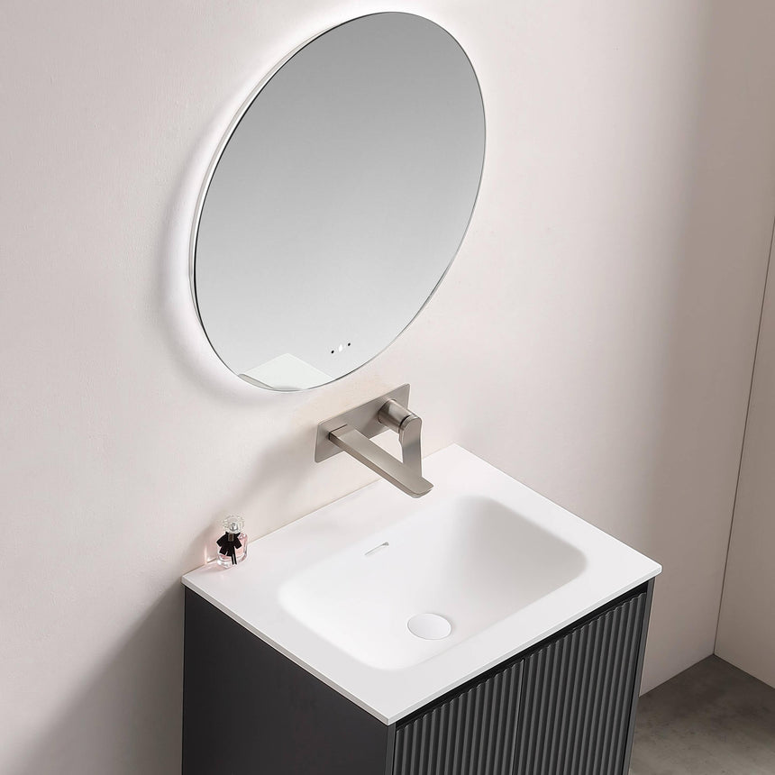 Orbis LED Back Lit Mirror Pencil Edge 600mm LED Frameless Mirror Lukka Bathware