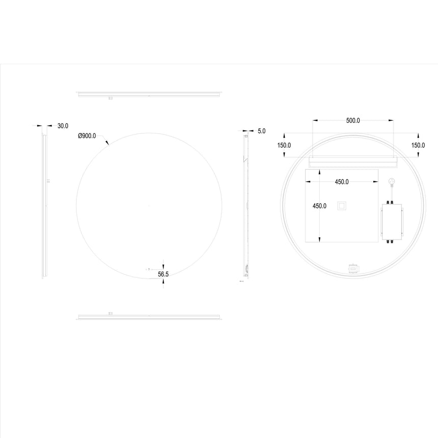 Orbis LED Back Lit Mirror Pencil Edge 900mm LED Frameless Mirror Lukka Bathware