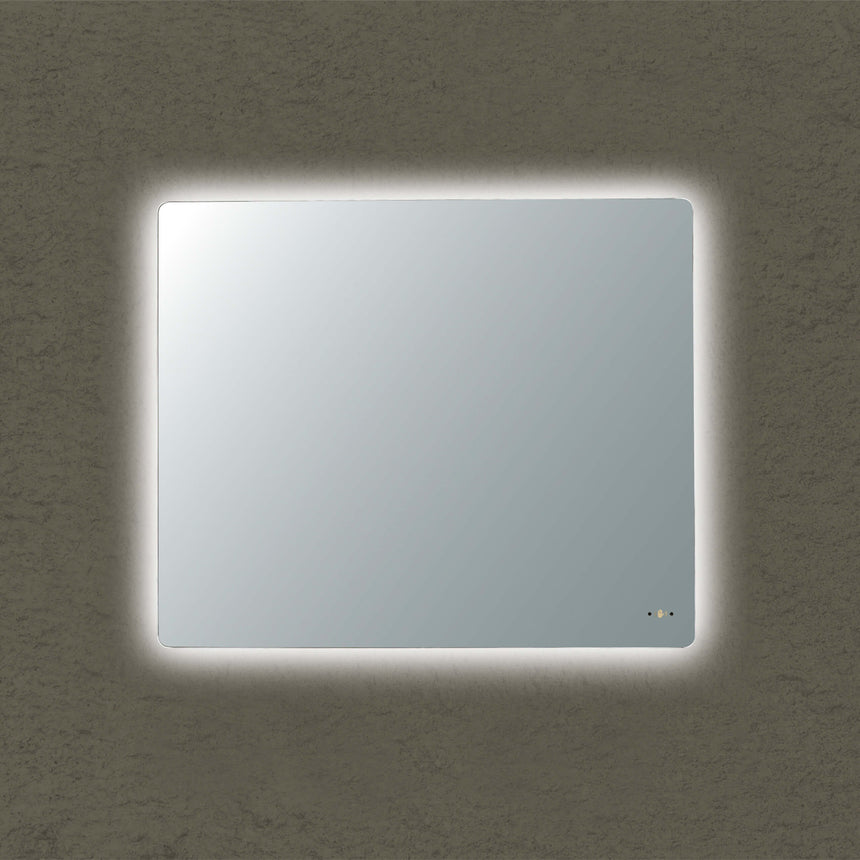 Recta LED Back Lit Mirror, Pencil Edge Horizontal and Verticle Mounting 750x600mm LED Frameless Mirror Lukka Bathware
