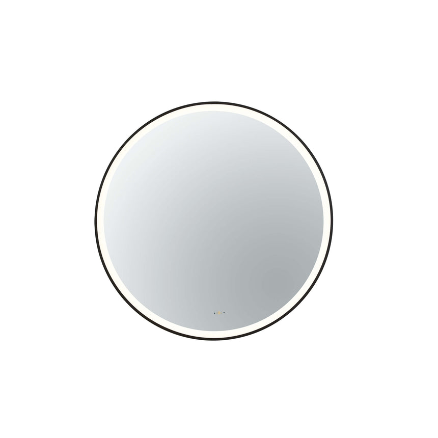 Orbis Framed LED Mirror 600mm Matte Black LED Framed Mirror Lukka Bathware