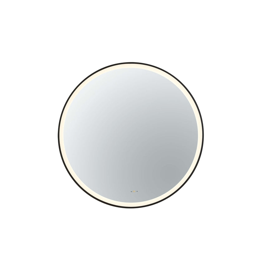 Orbis Framed LED Mirror 600mm Matte Black LED Framed Mirror Lukka Bathware