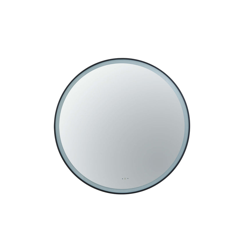 Orbis Framed LED Mirror 600mm Matte Black LED Framed Mirror Lukka Bathware