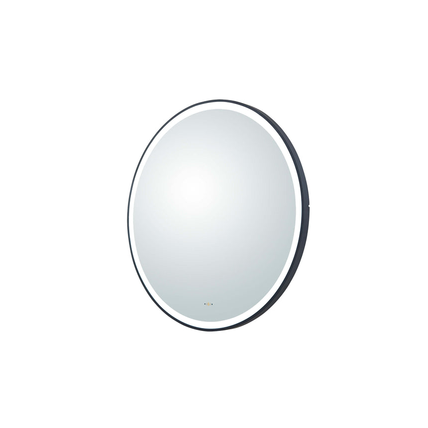 Orbis Framed LED Mirror 600mm Matte Black LED Framed Mirror Lukka Bathware