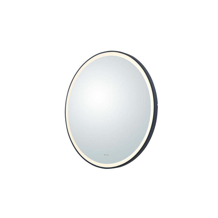 Orbis Framed LED Mirror 600mm Matte Black LED Framed Mirror Lukka Bathware