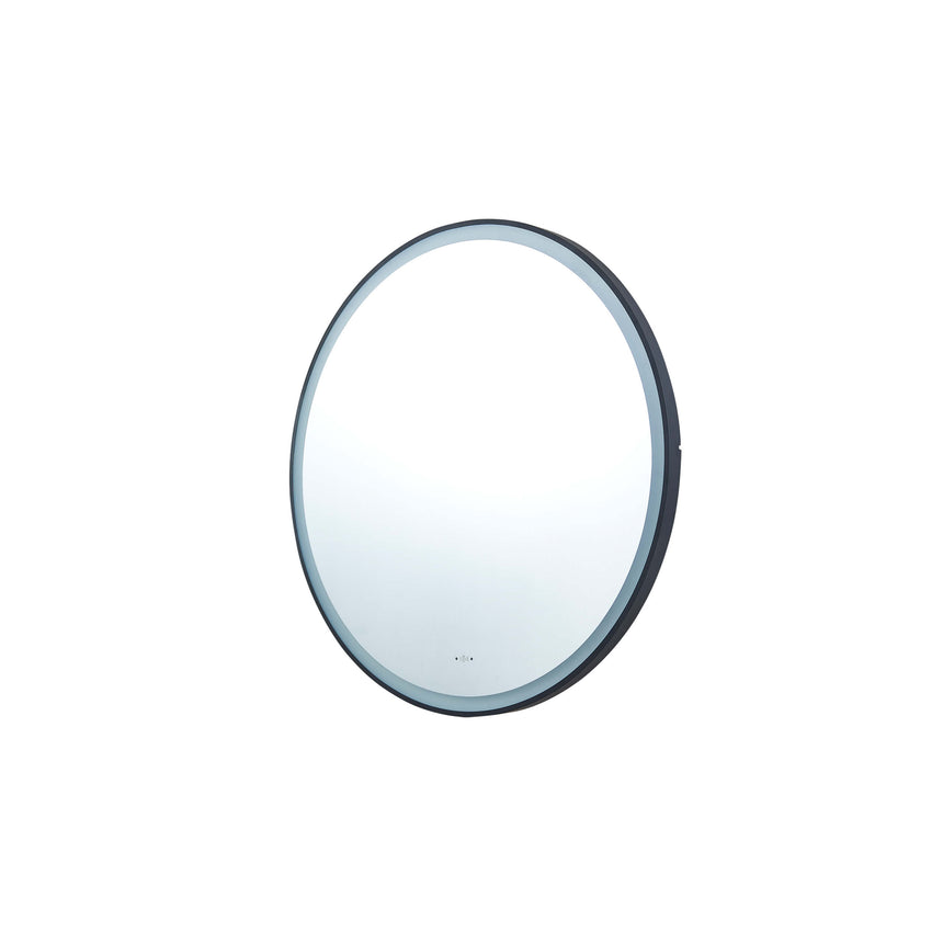 Orbis Framed LED Mirror 600mm Matte Black LED Framed Mirror Lukka Bathware