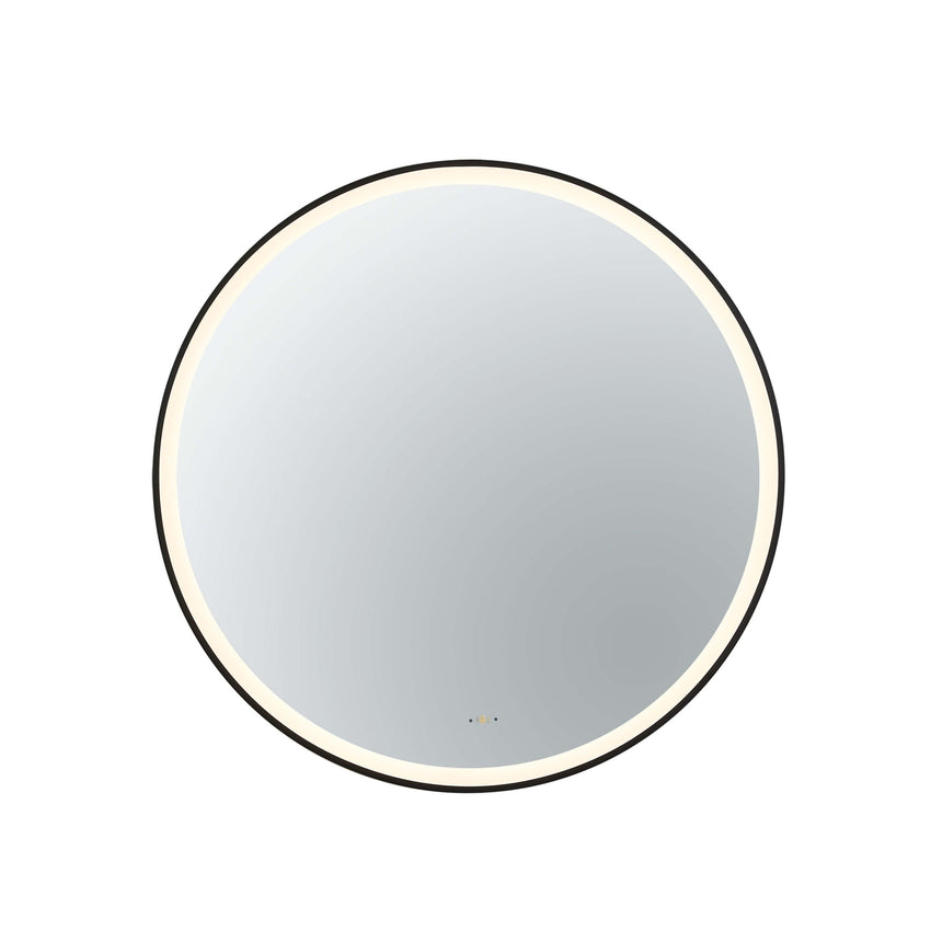 Orbis Framed LED Mirror 800mm Matte Black LED Framed Mirror Lukka Bathware