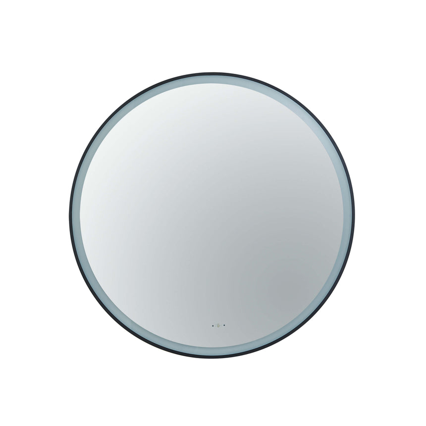 Orbis Framed LED Mirror 800mm Matte Black LED Framed Mirror Lukka Bathware