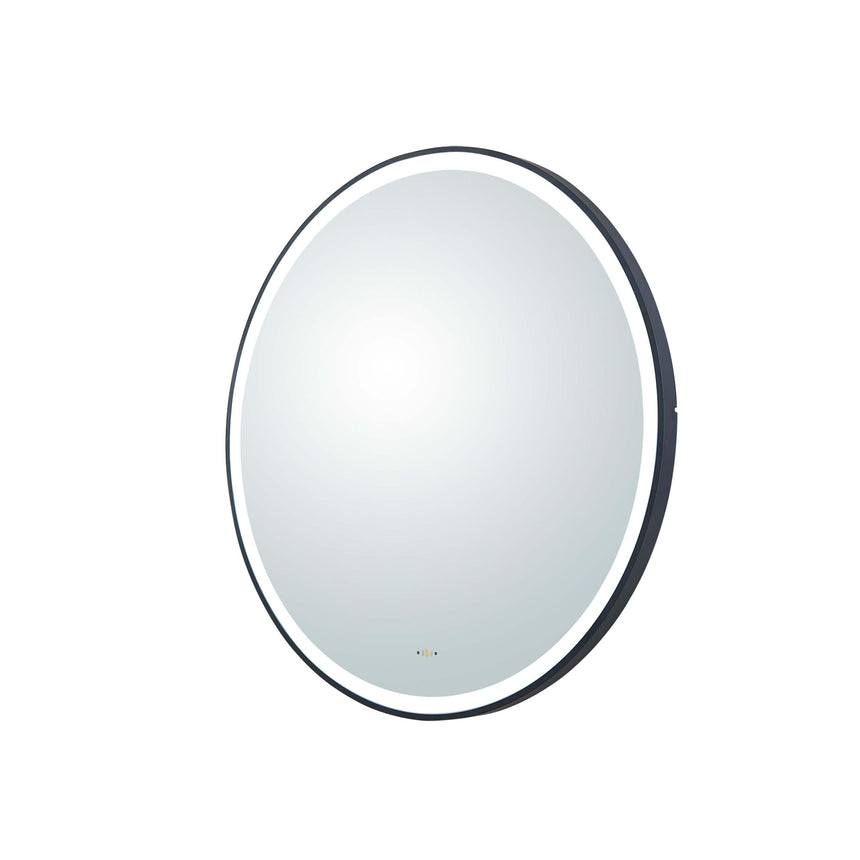 Orbis Framed LED Mirror 800mm Matte Black LED Framed Mirror Lukka Bathware