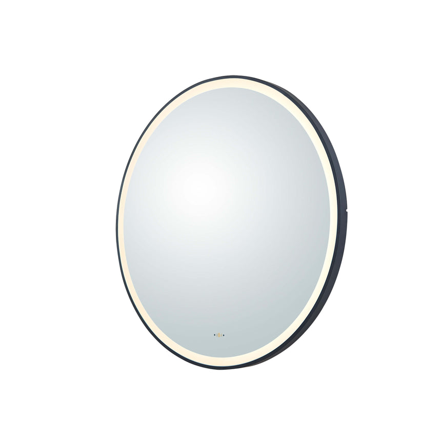 Orbis Framed LED Mirror 800mm Matte Black LED Framed Mirror Lukka Bathware
