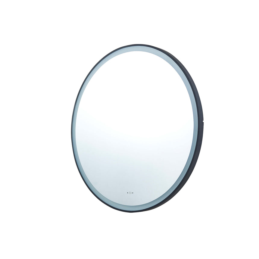Orbis Framed LED Mirror 800mm Matte Black LED Framed Mirror Lukka Bathware