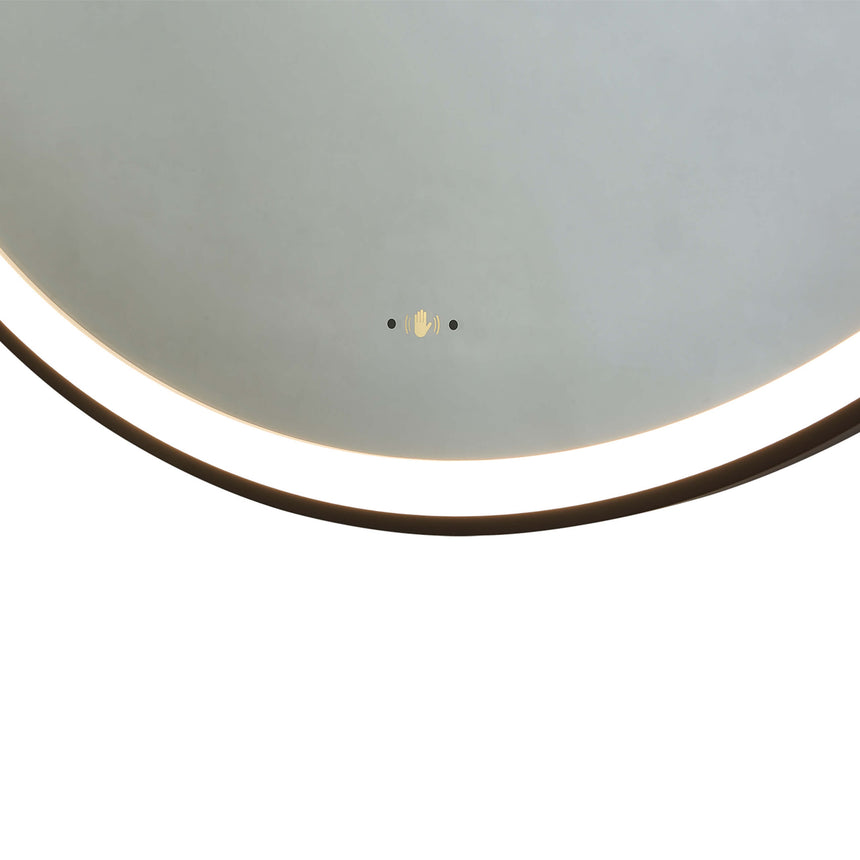 Orbis Framed LED Mirror 900mm Matte Black LED Framed Mirror Lukka Bathware