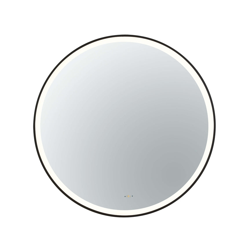 Orbis Framed LED Mirror 900mm Matte Black LED Framed Mirror Lukka Bathware