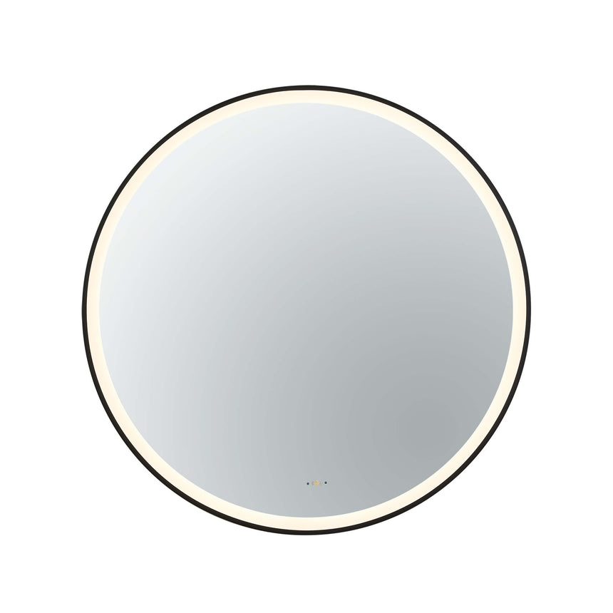Orbis Framed LED Mirror 900mm Matte Black LED Framed Mirror Lukka Bathware