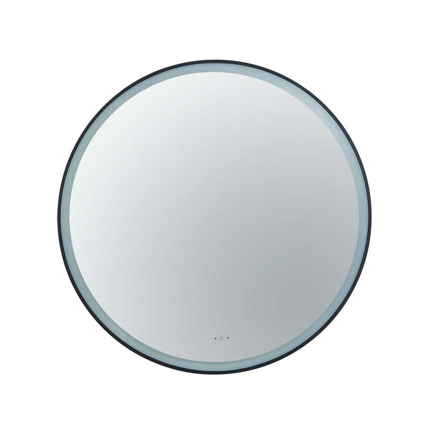 Orbis Framed LED Mirror 900mm Matte Black LED Framed Mirror Lukka Bathware